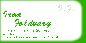 irma foldvary business card